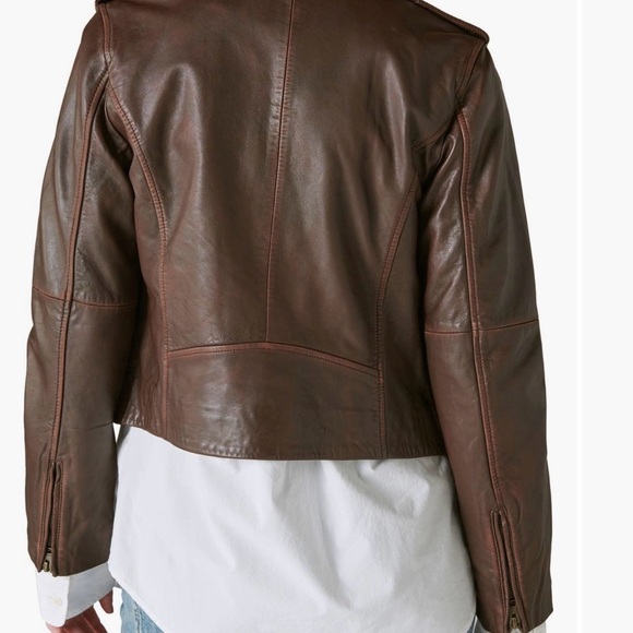 Lucky Brand leather moto jackef - Picture 4 of 5